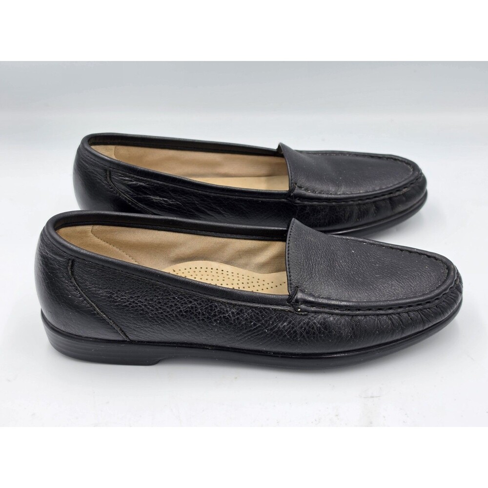 SAS Simplify Loafers Women's 8.5 Tripad Comfort Black Leather Slip On Shoes